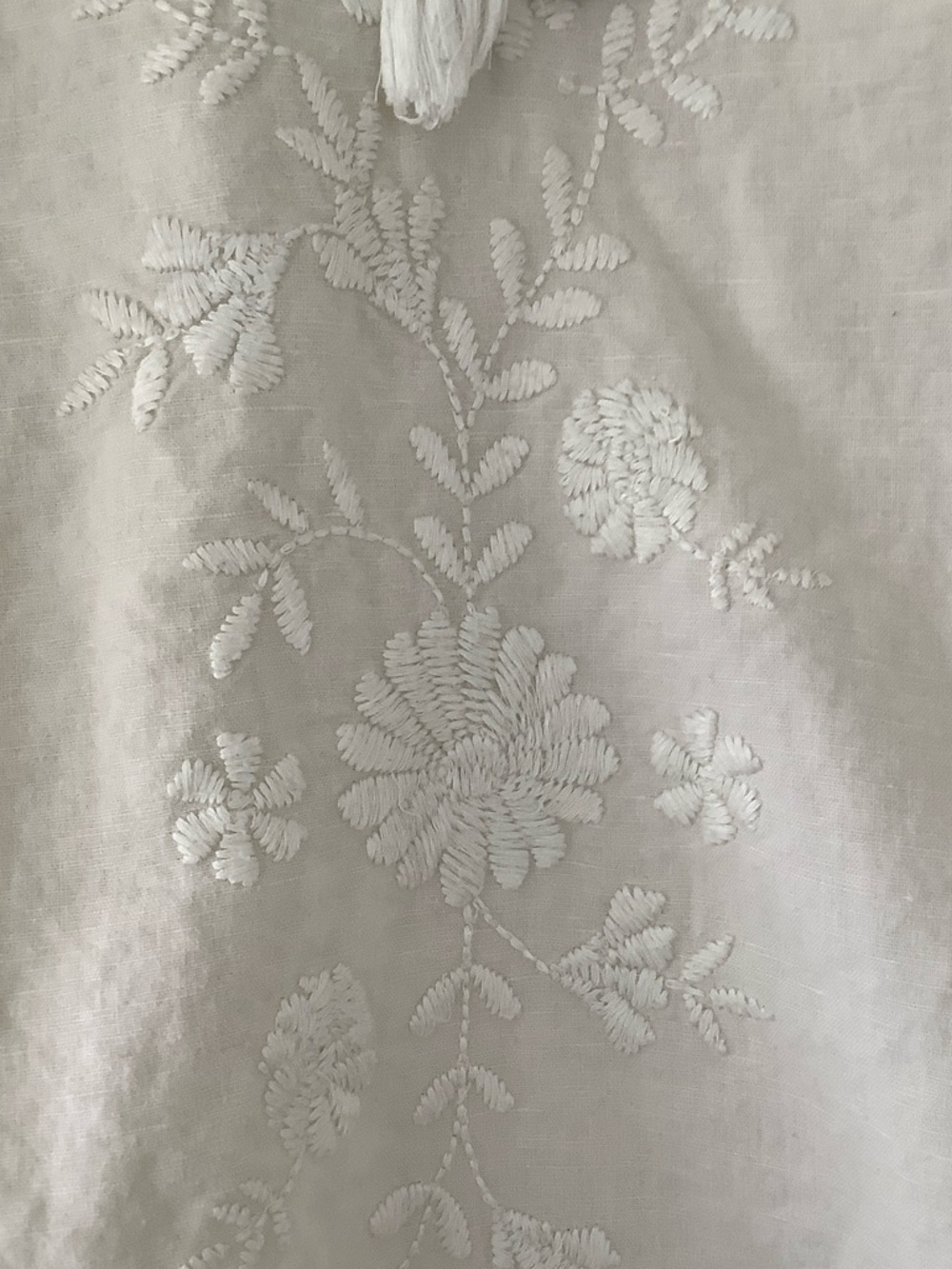 Women's Cream Embroidered Peasant Blouse - Picture 3 of 6